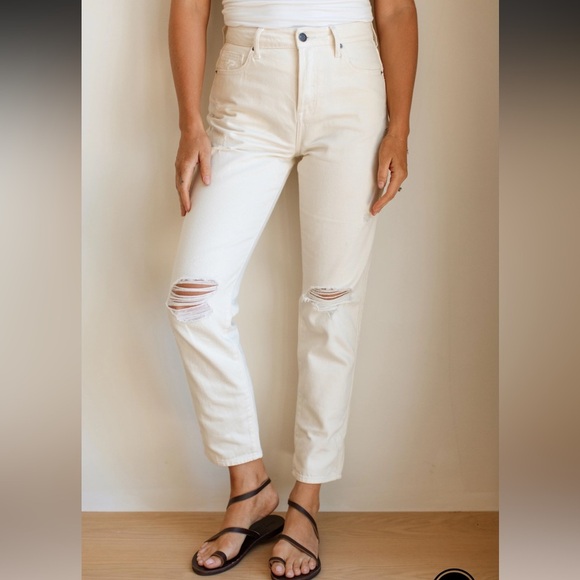 Carly Jean Topanga Boyfriend Jeans – Sea Salt, Size 5 (NWT) - Picture 1 of 7